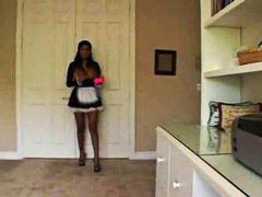 babe, french, maid, softcore, solo, tits, fishnets, big tits, house, dress