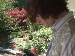 Audrey Hollander, blowjob, cumshot, face-fuck, group, pornstar, threesome, red head, red-head, scene