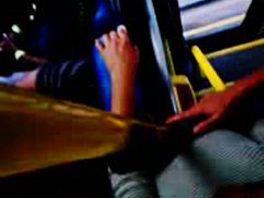 bus, tits, public nudity, touch
