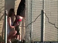 amateur, blowjob, brunette, homemade, outdoor, public, publicviolations.com
