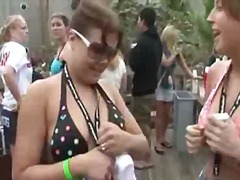 bikini, blonde, college, drunk, flashing, public, teen, bigtits, boobs, dancing
