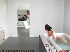 milf, teen, threesome, tits, big, bathroom