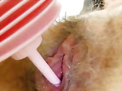bizarre, hairy, mature, milf, mom, speculum, wife, gaping, enema