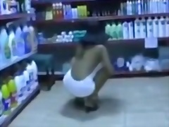 flashing, lady, mature, public, tits, huge, woman